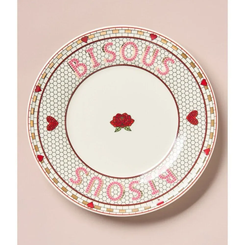 Anthropologie Bistro Tile Valentine Dessert Plate 8